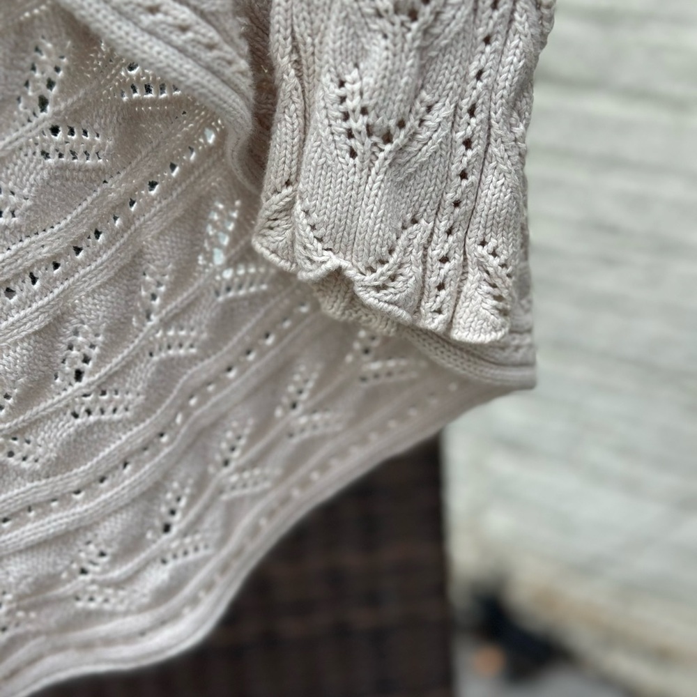 CAbi Cable Knit Cotton Cream Sweater - Picture 10 of 11